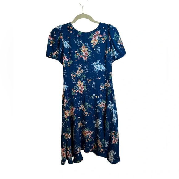 LOFT FLORAL PUFF SLEEVE DRESS - Picture 1 of 5